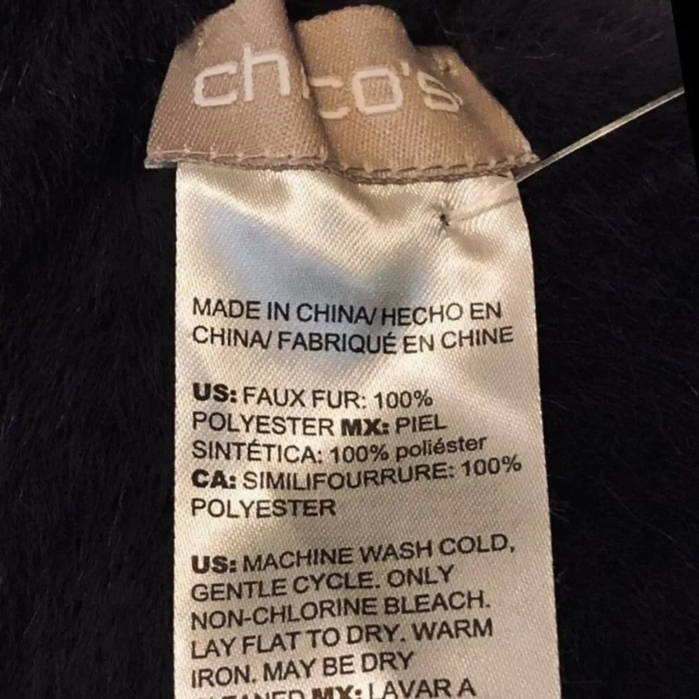 Chico's Faux Fur Pull Through Orange Cold Weather Winter Rare color $70